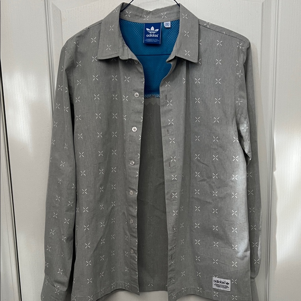 Adidas Gray Patterned Men's monogram Shirt Jacket